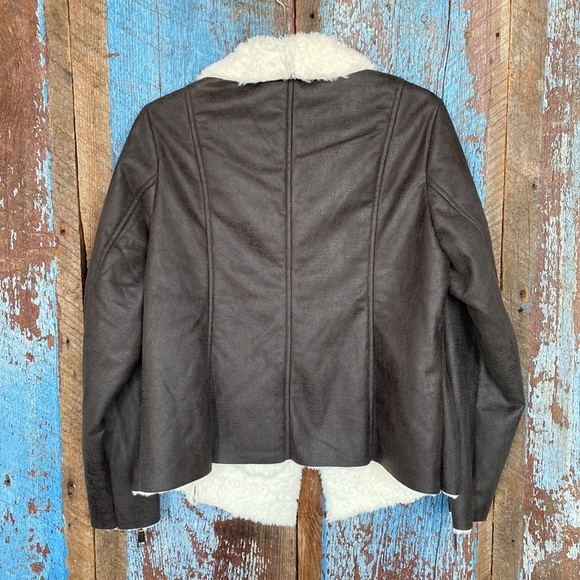 Soft Surroundings Gray Moto Jacket with Faux Fur - Picture 5 of 6